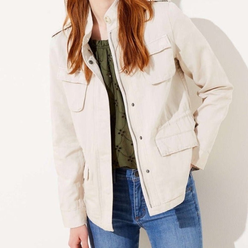 LOFT Petite Twill Utility Jacket | XXSP & XSP
